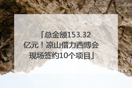 总金额153.32亿元！凉山借力西博会现场签约10个项目
